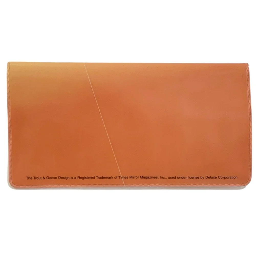VTG Y2K Trout & Goose Fishing‎ Lure Checkbook Cover Field & Stream Vinyl 2000s